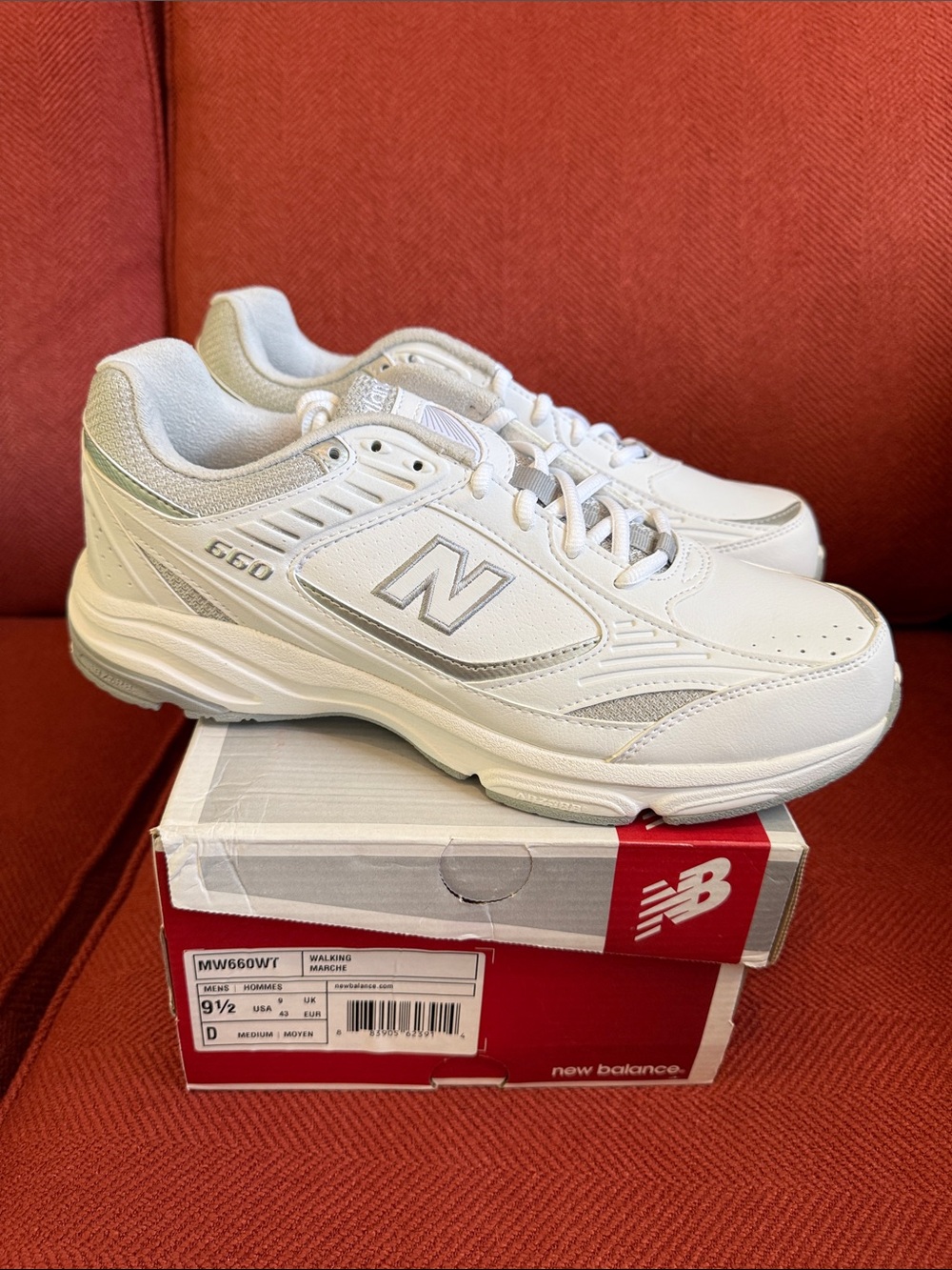 New Balance Men's 660 Athletic Sneakers - White with Light Gray Accents